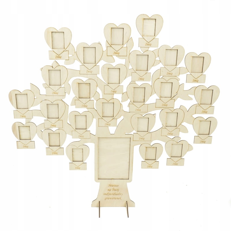 drzewo genealogiczne z sercami 